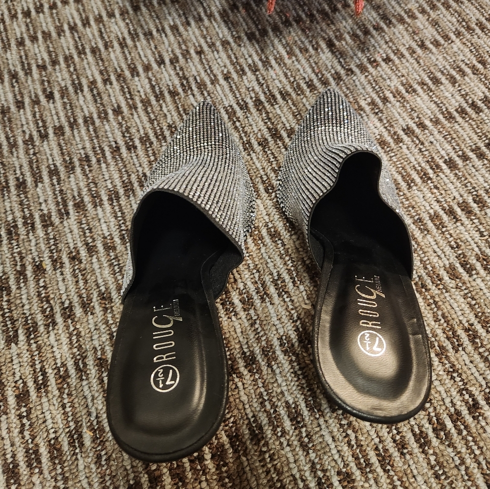 Silver Rhinestone Slip-On Shoes - Picture 4 of 4